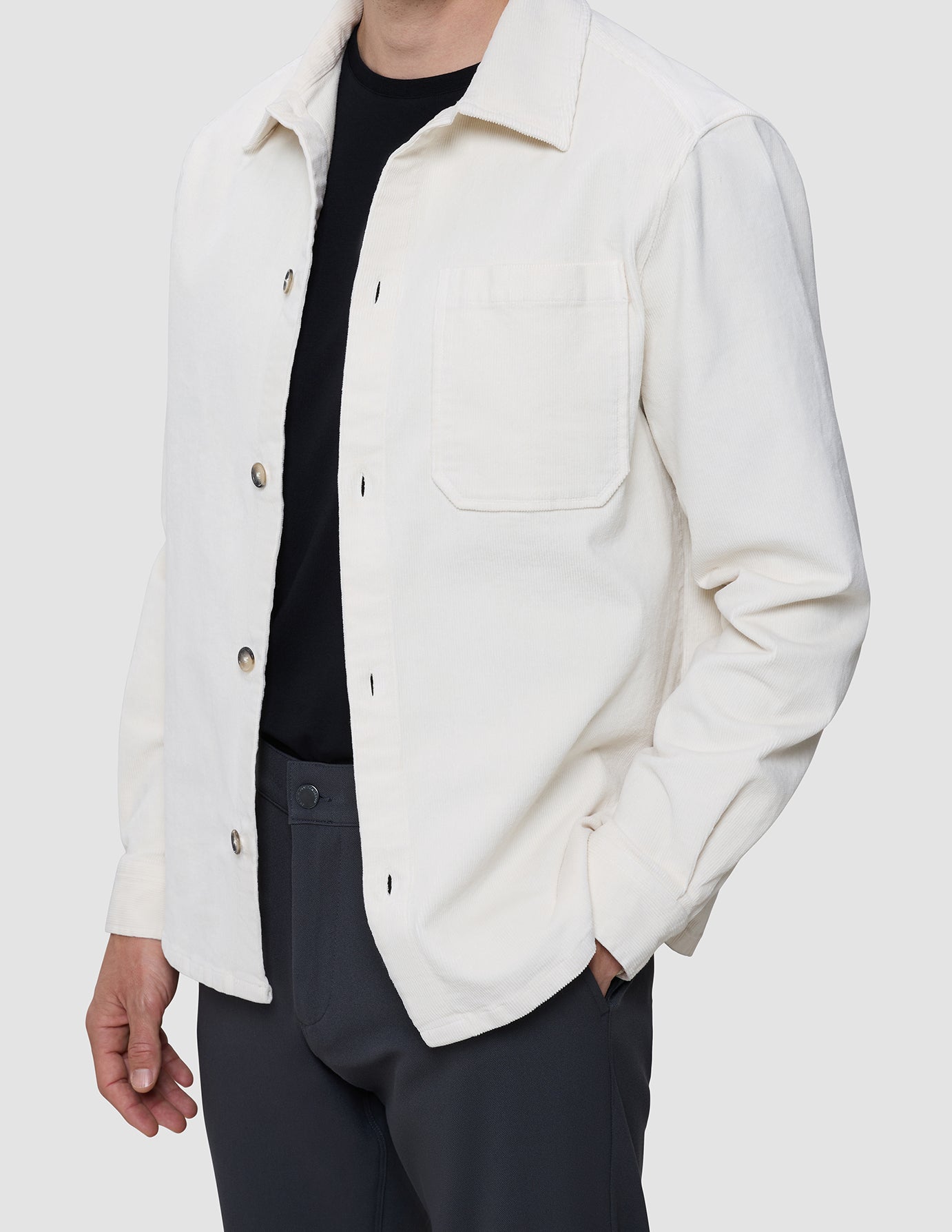 Corduroy Overshirt Off White